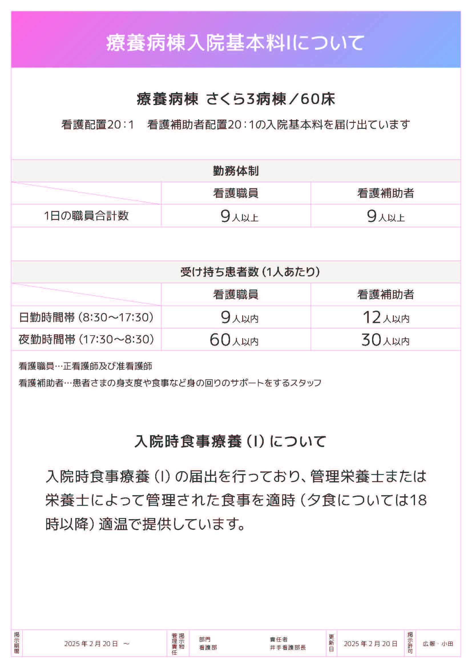 さくら館3階病棟について