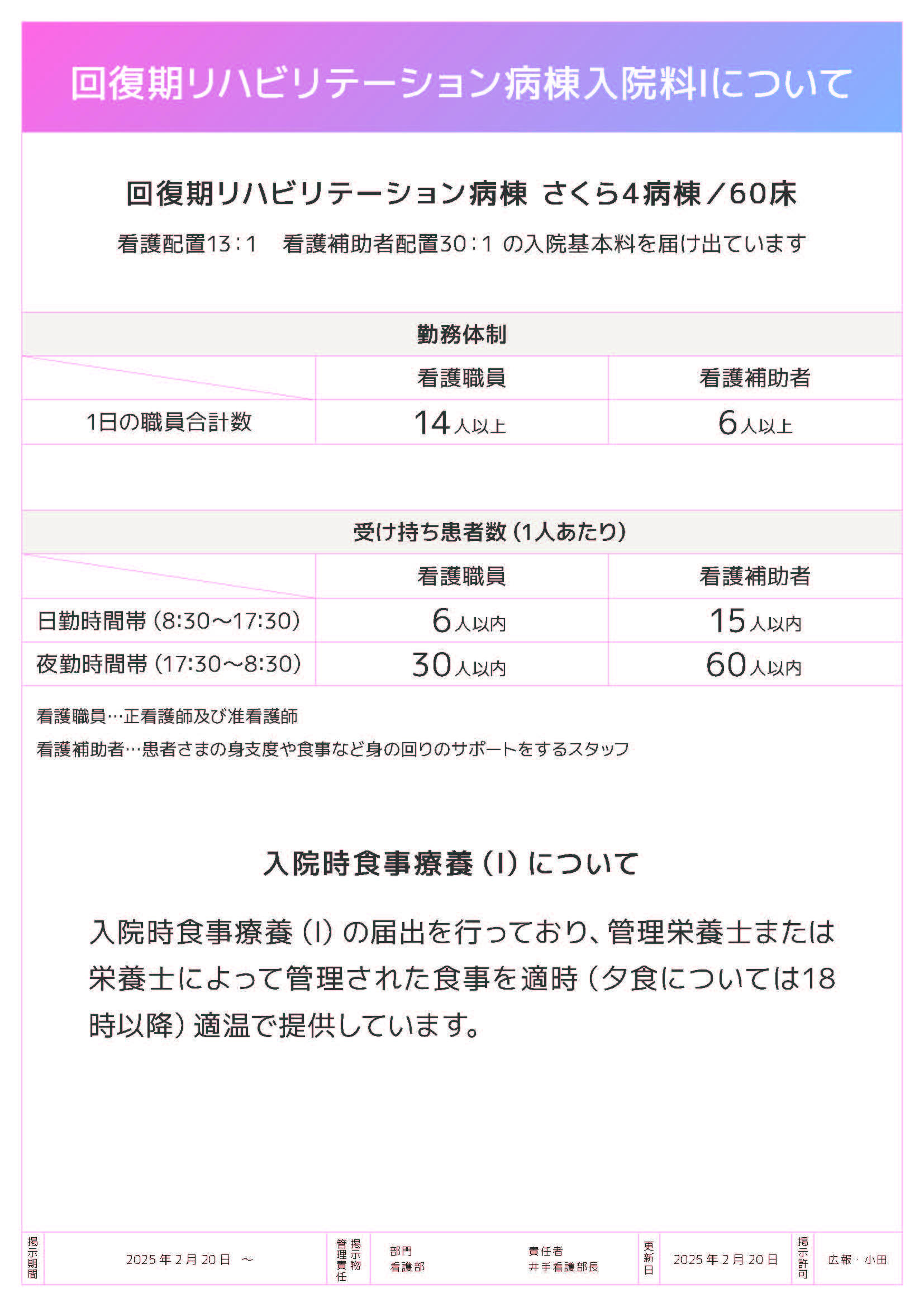 さくら館4階病棟について